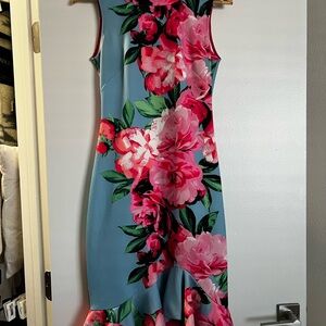 Vince Camuto High Low Dress - Blue and Pink Floral